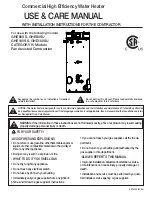 Preview for 1 page of Rheem GHE100SS Use & Care Manual