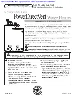 Preview for 1 page of Rheem Power Direct Vent Series Use & Care Manual