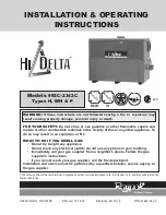 Rheem Raypak Hi Delta 1262C Installation & Operating Instructions Manual preview