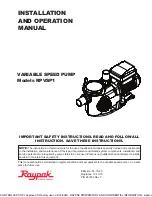 Rheem Raypak RPVSP1 Installation And Operation Manual предпросмотр