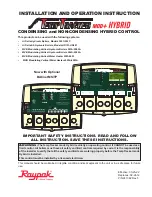 Rheem Raypak TempTracker MOD+ HYBRID Installation And Operation Instruction Manual preview