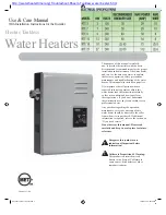 Preview for 1 page of Rheem RTE 13 Use & Care Manual