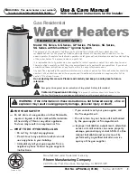 Preview for 1 page of Rheem S GSeries Use And Care Manual