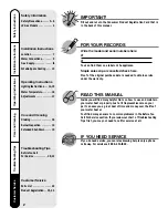 Preview for 2 page of Rheem SG Series Use & Care Manual