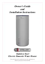 Предварительный просмотр 1 страницы Rheem Stellar 125L Owner'S Manual And Installation Instructions