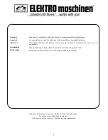 Preview for 8 page of Rheinland Elektro Maschinen MSEm 2010 SLD Operating Instructions Manual