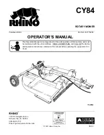 Preview for 1 page of RHINO CY84 Operator'S Manual