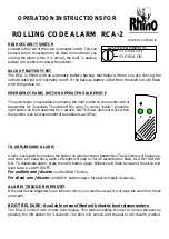 Preview for 1 page of RHINO RCA-2 Operation Instructions Manual