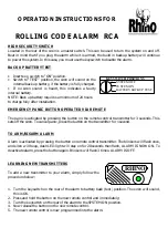 RHINO RCA Operation Instructions Manual preview