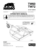 Preview for 1 page of RHINO RW72 Operator'S Manual