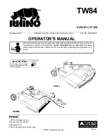 RHINO TW84 Operator'S Manual preview