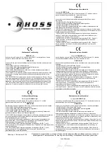 Preview for 2 page of RHOSS Brio-I SLIM IVR 10 Instructions For Use Manual