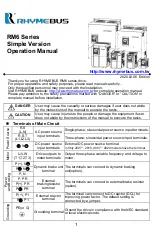 Rhymebus RM6 Series Operation Manual preview