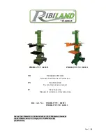 Preview for 1 page of Ribimex 042091 User And Maintenance Manual