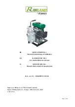 Preview for 1 page of Ribimex PRMPP098 / 518556 User And Maintenance Manual