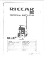 Riccar RL-330 Operating Instructions Manual preview