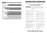 Preview for 3 page of Riccar SUPRALITE RSL1A Owner'S Manual