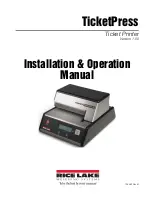 Rice Lake TicketPress Installation & Operation Manual preview