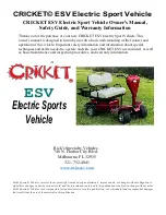 Rick's Specialty Vehicles Cricket ESV Owner'S Manual preview