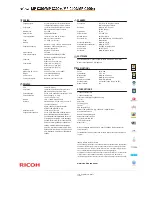 Preview for 4 page of Ricoh Aficio MP C300 Specifications