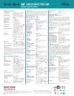 Preview for 8 page of Ricoh Aficio MP C6501SP Information Sheet