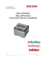 Предварительный просмотр 1 страницы Ricoh Aficio SP 3400N Technicians Service Manuallines