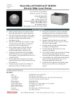 Ricoh Aficio SP 3500N Product Summary Sheet preview