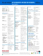 Предварительный просмотр 4 страницы Ricoh Aficio SP 4100SF Specifications