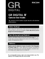 Preview for 1 page of Ricoh GR DIGITAL IV User Manual