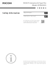 Предварительный просмотр 1 страницы Ricoh IR-PEN-RC01 Safety Information Manual