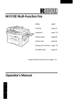 Предварительный просмотр 1 страницы Ricoh MV310E Operator'S Manual