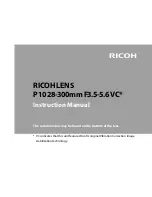 Preview for 1 page of Ricoh P10 28-300mm F3.5-5.6 VC Instruction Manual