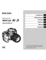 Предварительный просмотр 1 страницы Ricoh PENTAX K-3 Operating Manual