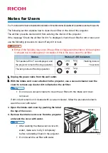 Предварительный просмотр 1 страницы Ricoh PJ WX3340 Notes For Users