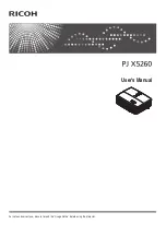 Предварительный просмотр 1 страницы Ricoh PJ X5260 User Manual