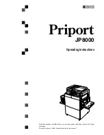 Предварительный просмотр 1 страницы Ricoh Priport JP8000 Operating Instructions Manual