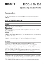 Preview for 1 page of Ricoh Rh 100 Operating Instructions Manual