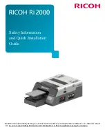 Ricoh Ri 2000 Quick Installation Manual предпросмотр