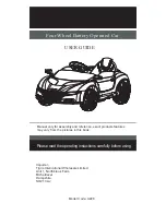 Ride On Cars A228 User Manual preview