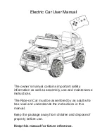 Ride On Cars HL1058 User Manual preview