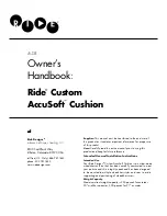 Ride Сustom AccuSoft Cushion Owner'S Handbook Manual preview