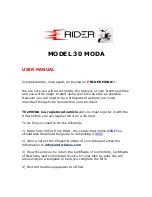 Rider 30 MODA User Manual preview