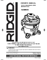 RIDGID 1200RV Owner'S Manual предпросмотр