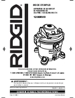 Preview for 29 page of RIDGID 1200RV Owner'S Manual