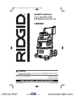 Предварительный просмотр 1 страницы RIDGID 1400RV0 Owner'S Manual