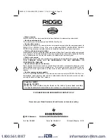 Preview for 20 page of RIDGID 1400RV0 Owner'S Manual