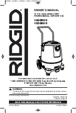 Предварительный просмотр 1 страницы RIDGID 1600RV0 Owner'S Manual