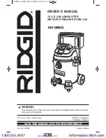 Предварительный просмотр 1 страницы RIDGID 1610RV Owner'S Manual