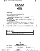 Предварительный просмотр 20 страницы RIDGID 1610RV Owner'S Manual