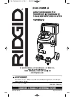 Preview for 41 page of RIDGID 1610RV0 Owner'S Manual